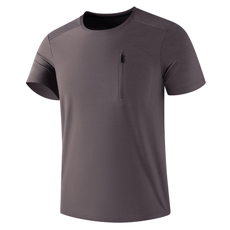 Men's Ice Silk Quick-Dry Cycling T-Shirt - High Elastic, Lightweight, Breathable, Short Sleeve, Round Neck Sportswear Top