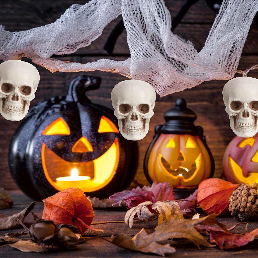 10 Stück Halloween Mini-Schädelkopf Tischdekoration Furchterregende Schädelköpfe Gruselige Requisiten Halloween Dekoration Requisiten Schädel Dekoration