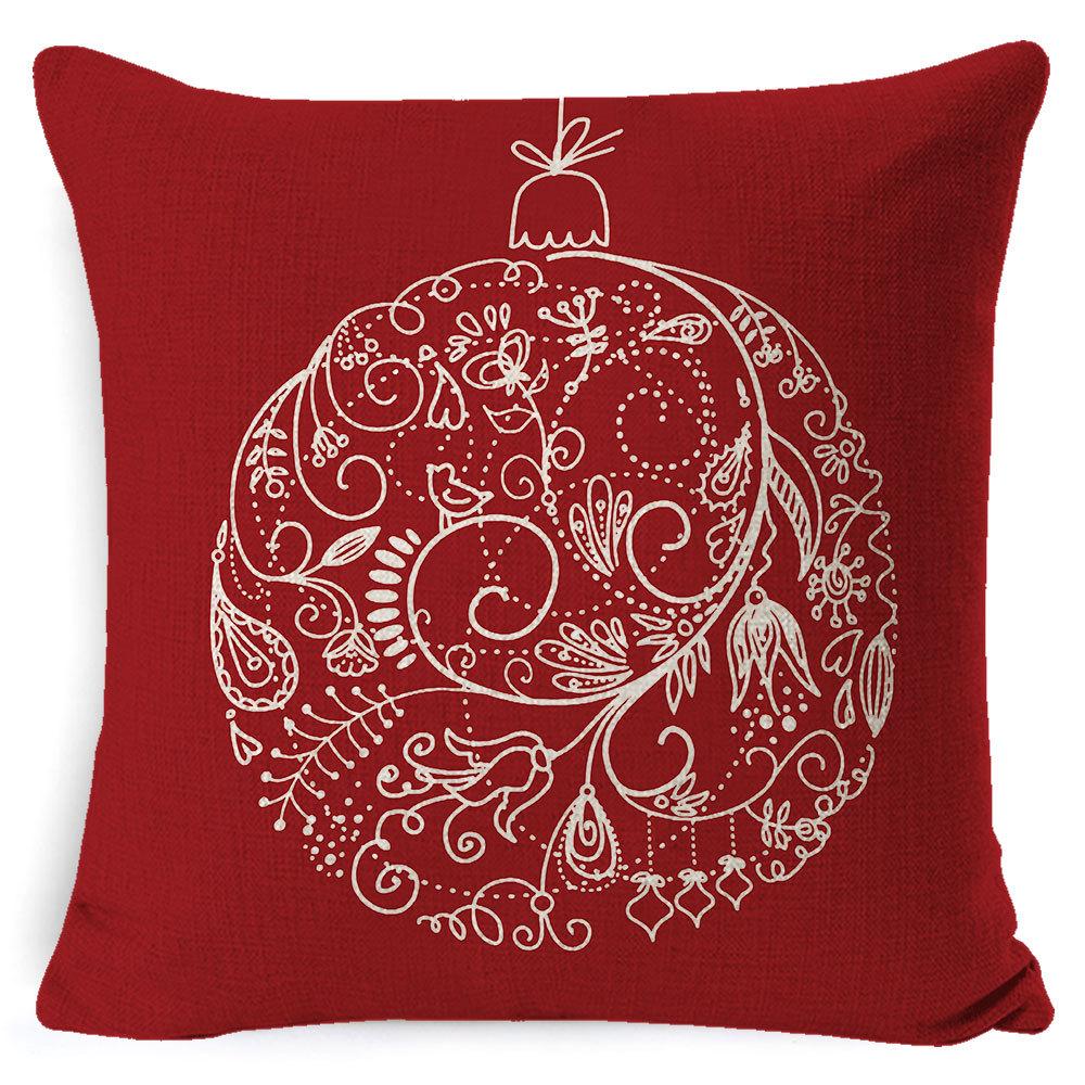 Christmas Celebration Pillow Elk Snowman Festive Cushion Cover Red Sofa Back Cushion Pillow Cover