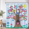 Animal Cartoon Shower Curtain Zoo Elephant Deer Zebra Owl Bee Sports Bathroom Decor Kids Child Polyester Bath Curtain With Hooks