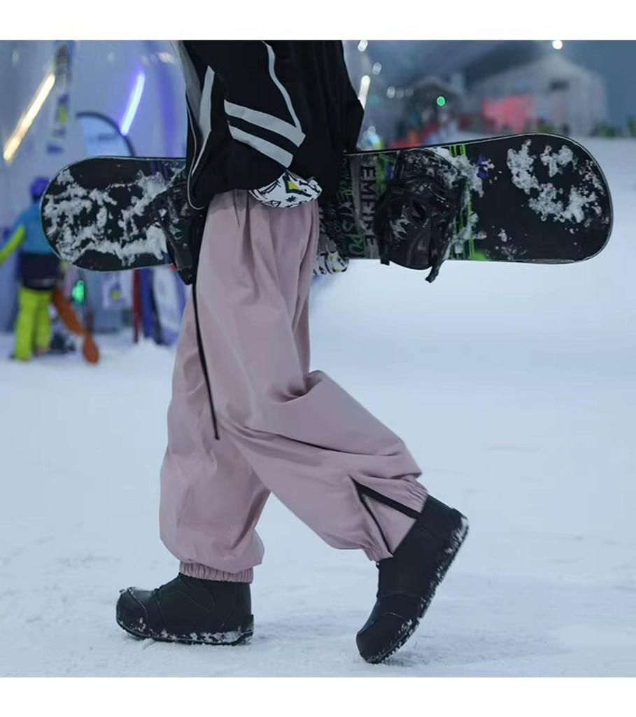 Unisex Waterproof Velvet Ski Pants for Winter Outdoor Sports - Trendy American Casual Joggers