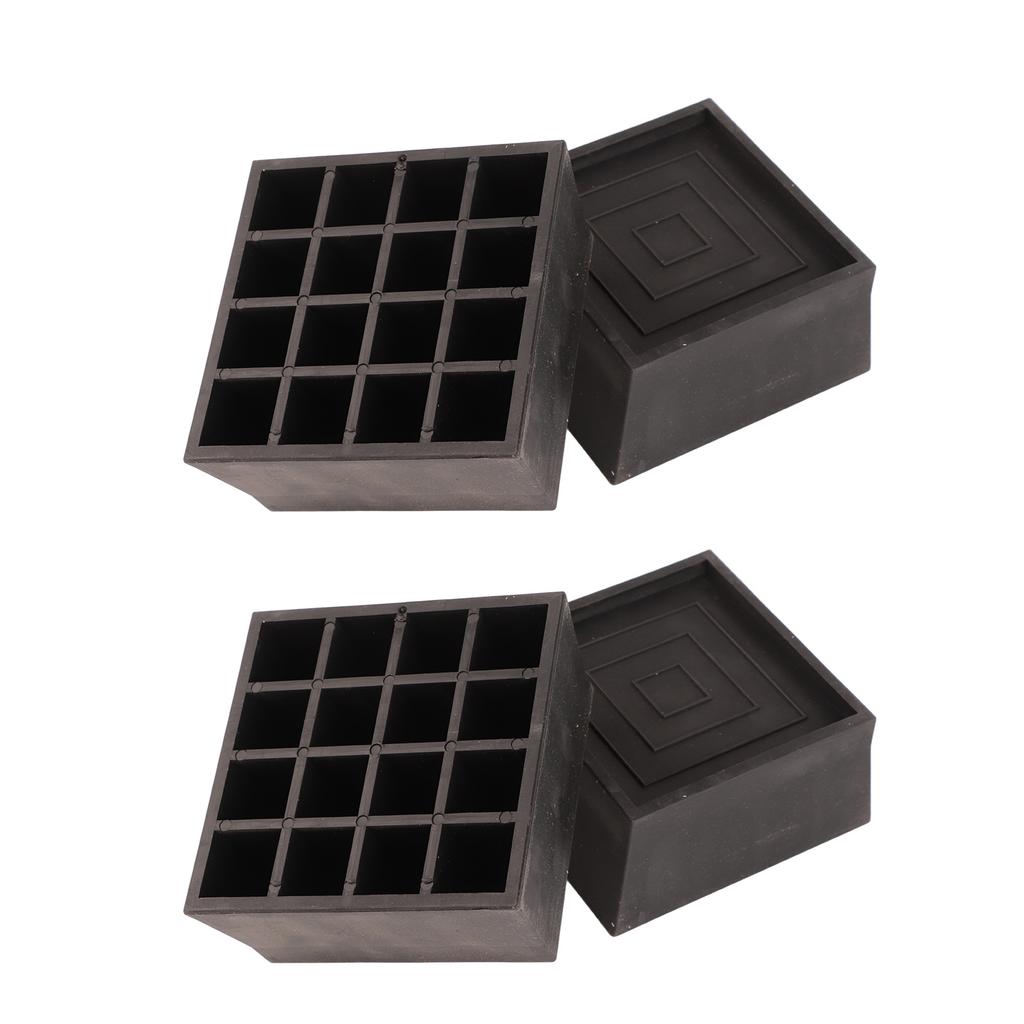 Furniture Riser 2 Inch Stackable TPU Square Desk Riser Heavy Duty Waterproof Anti Slip Black Heighten Riser Bed Lift