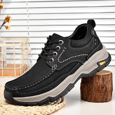 Herren-Low-Top-Füße zum Schnüren, Outdoor-Wanderschuhe aus Rindsleder, Freizeitschuhe