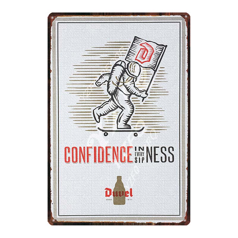 YZFQ Belgické Pivo Duvel Plechové Kovové Značky Deska Vintage Hudební Bar Restaurace Domov Pánská Jeskyně Dekor Nástěnné Samolepky DU-7713B
