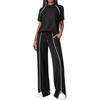 2026 Women's Round Neck Ribbed Casual Hoodie and Pants Set