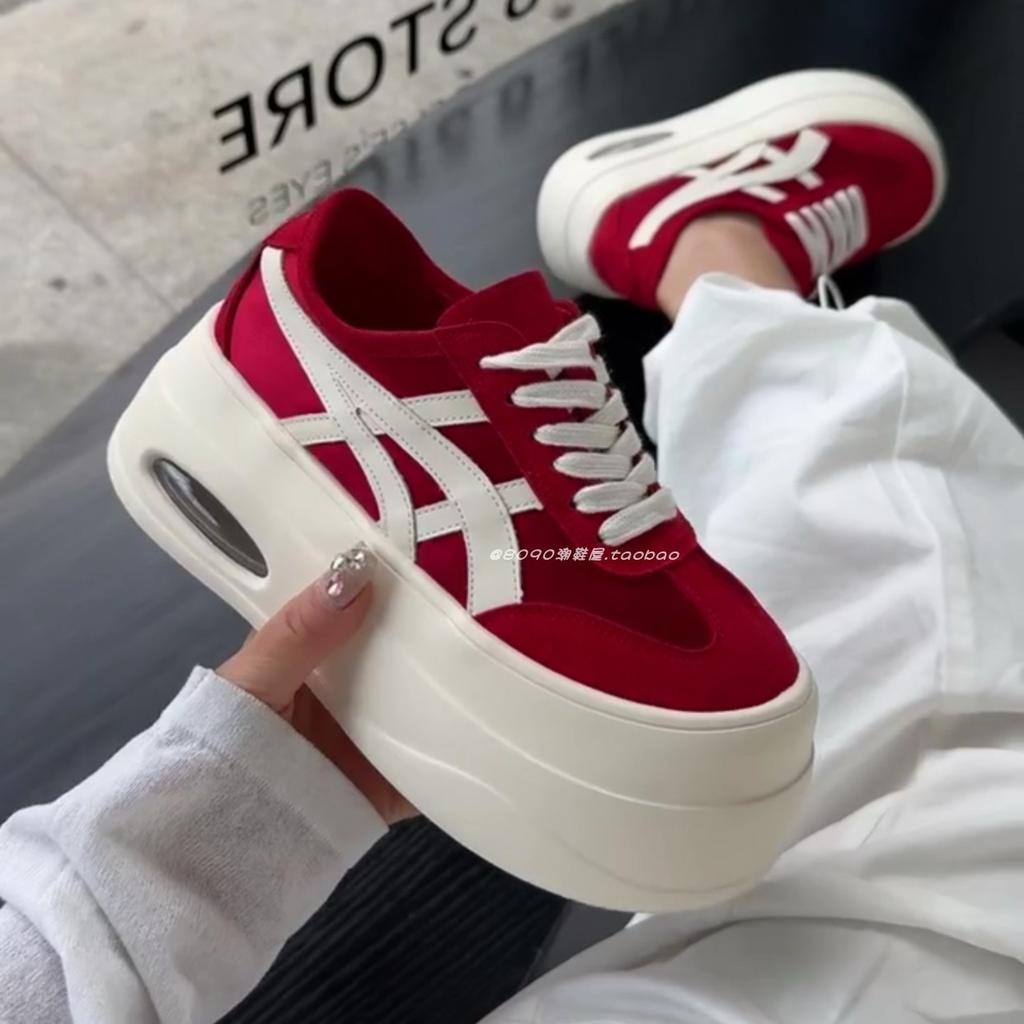 Spring and summer muffin bottom versatile breathable sardine cloth heightened thick-soled German training women's shoes ultra-light