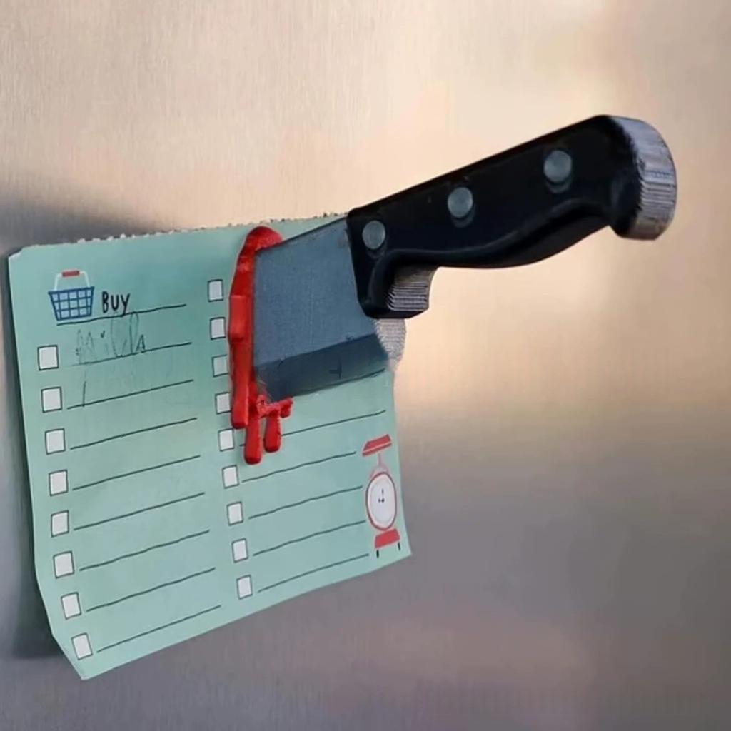 Mini Rolig Kniv Magnetiska Kylskåpsmagneter 3D Rolig Yxa Kylskåpsmagnet Hemdekorationer hemtillbehör Kylskåp För Järnyta
