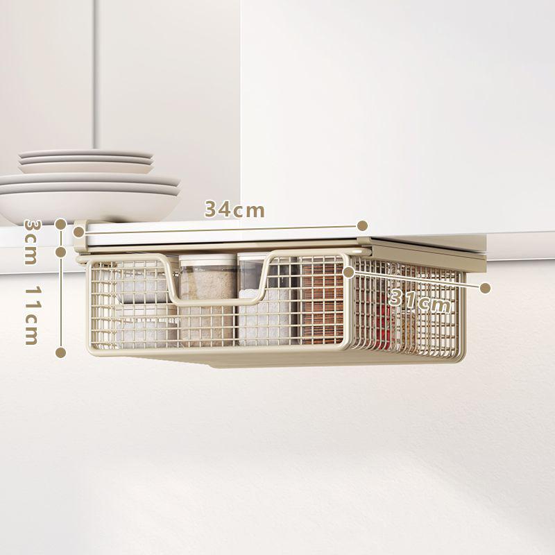 

Органайзер для хранения из сетки, корзина, домашний декор, подвесной выдвижной ящик для столешницы в столовой, спальни, под столом, кладовой, новый бежевый