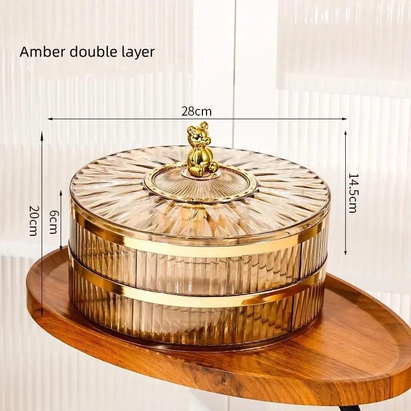 Multi layer Transparent Snacks Box Dust-proof Acrylic Dry Fruit Tray Candy Nut Storage Box Modern Living Room Sundries Container
