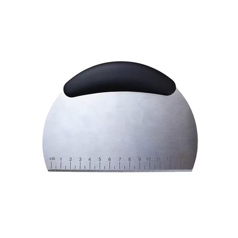 Stainless Steel Half-Round Dough Scraper with Scale