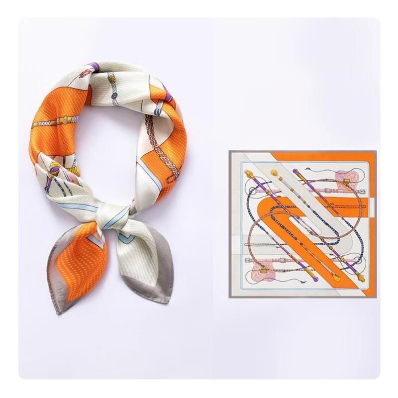 HANDUNYOU Small Square Mulberry Silk Scarf