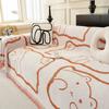 Sofa Cushion With Tassel Cover Cloth Towel Anti Slip Dustproof Integrated Anti Slip Cartoon Cute Bear Comfortable Home Item