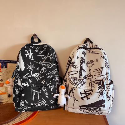 Ins New Trendy and Cool Graffiti Backpack Junior High School Student Schoolbag Large Capacity Leisure Travel Couple Backpack