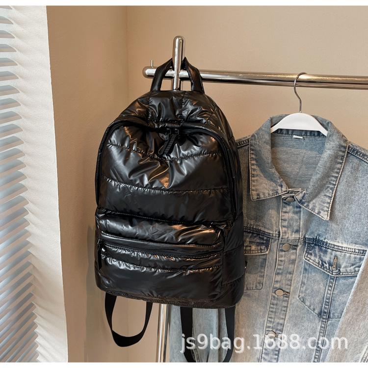 Schoolbag new popular cotton clothes backpack women's casual versatile space cotton backpack wholesale large capacity lightweight bag