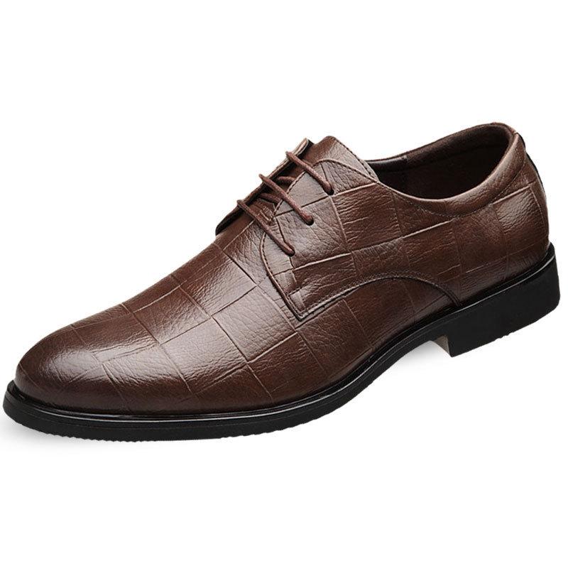 Leather Shoes Men's Business Formal Groomsmen Big Size Shoes Hundred Casual Wedding Shoes Comfortable Soft Bottom Work Shoes
