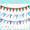 Snowflake Pattern Christmas Paper Triangular Flags For Holiday Decoration Scene