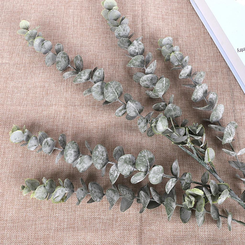 Eucalyptus Stems Decor Artificial Eucalyptus Leaves 3 Branches Real Touch Faux Greenery Plant for