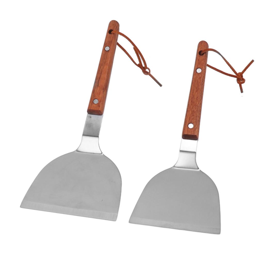 Spatula Turner Grill Flat Spatula Stainless Steel Comfortable Grip Wood Handle Heat Resistant Easy To Clean Durable