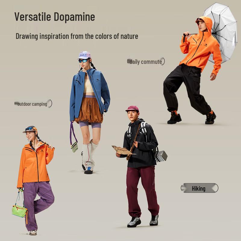 CAMEL Men's Windproof Waterproof Hardshell Hiking Jacket