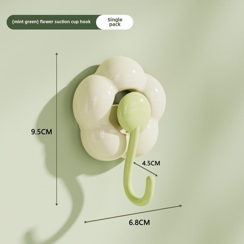 Creative Punch-free Flower Suction Cup Hook Multi-functional Bathroom Kitchen Reusable Traceless Hook Powerful Storage Rack