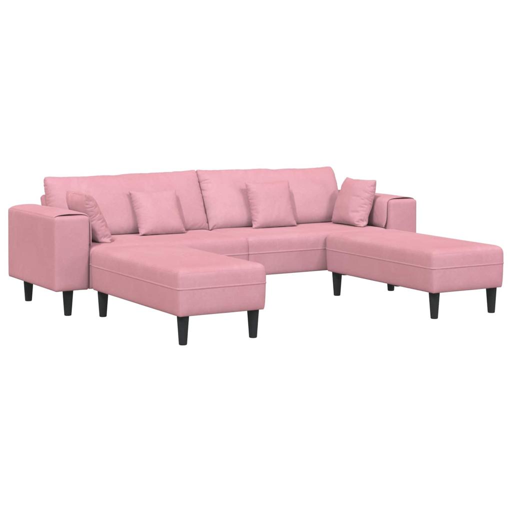 Sofa 3 Pcs Pink 250 X 188 X 76 Cm Velvet