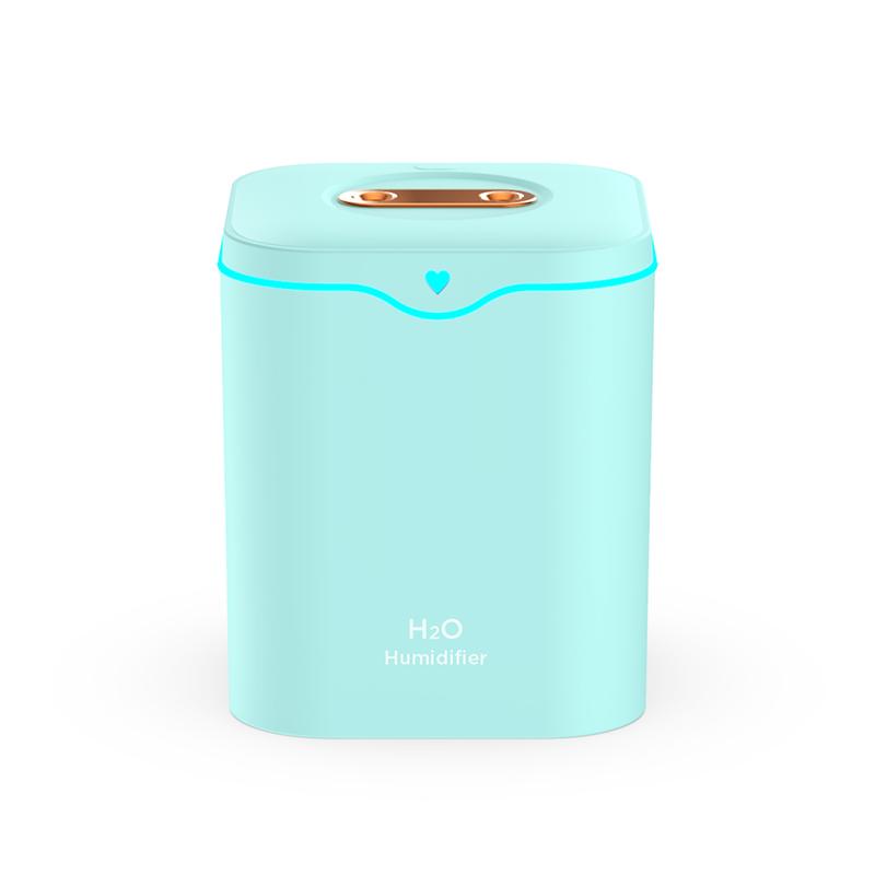

Large Capacity 2L Double Spray Humidifiers USB Ultrasonic Silent Aroma Diffuser Cool Mist Maker Air Purifier for Home Office синій
