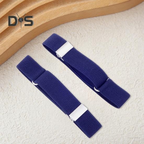1 Pair Unisex Armband Adjustable Faux Leather 2CM Width Solid Color Elastic Shirt Sleeve Holder Arm Cuffs Bands Party Wedding Clothing Accessories