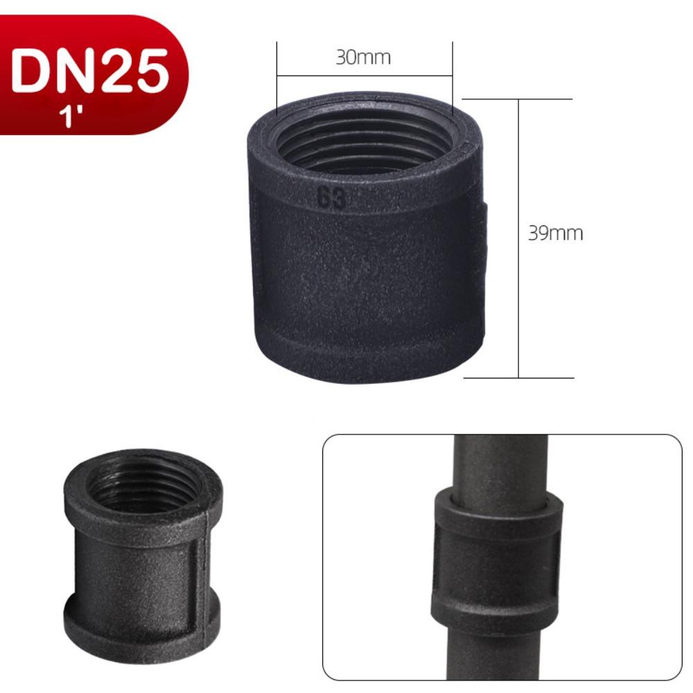 New Black Pipe Fittings Malleable Iron 1/2'' 3/4'' 1'' Pipe Connection Threaded Elbow Pipe Accessories