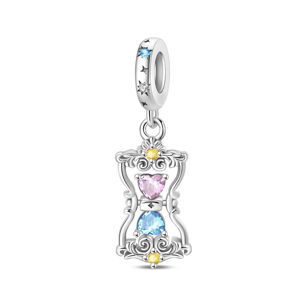 Family Charm Love Lucky Hourglass Charm Beads Diy Jewelry Necklace Bracelet Accessories