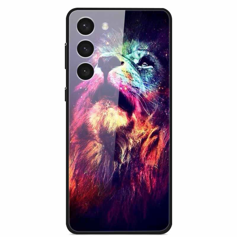 Tempered Glass Case For Samsung S23 Plus 5G Cover Galaxy S 23 Space Hard Back Coque For Samsung S23 Ultra S23+ Bumpers Funda Cat