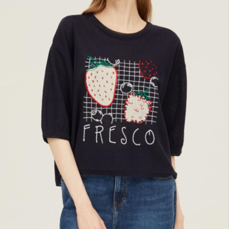 Benetton Tricot Benetton Mânecă Volum Căpșună Bakpa8531