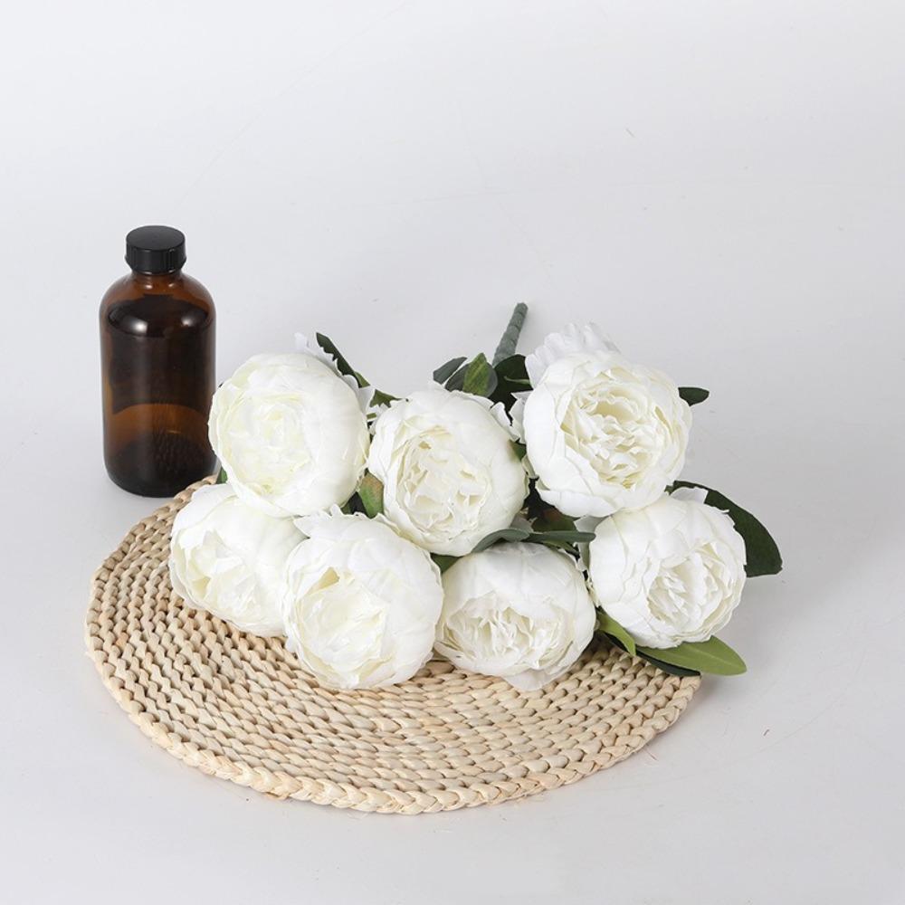 7 Heads Artificial Peony Bouquet Core-spun Simulation Flowers New Fake Flower  Gifts