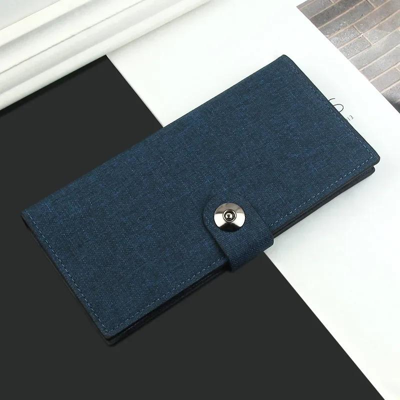 Canvas Geldbörse Herren Lange Geldbörse Mehrfachkarten Einfach Ultradünn Münzfach Bankkartenhalter Clutch Fotoklammer Bifold Geldbörse
