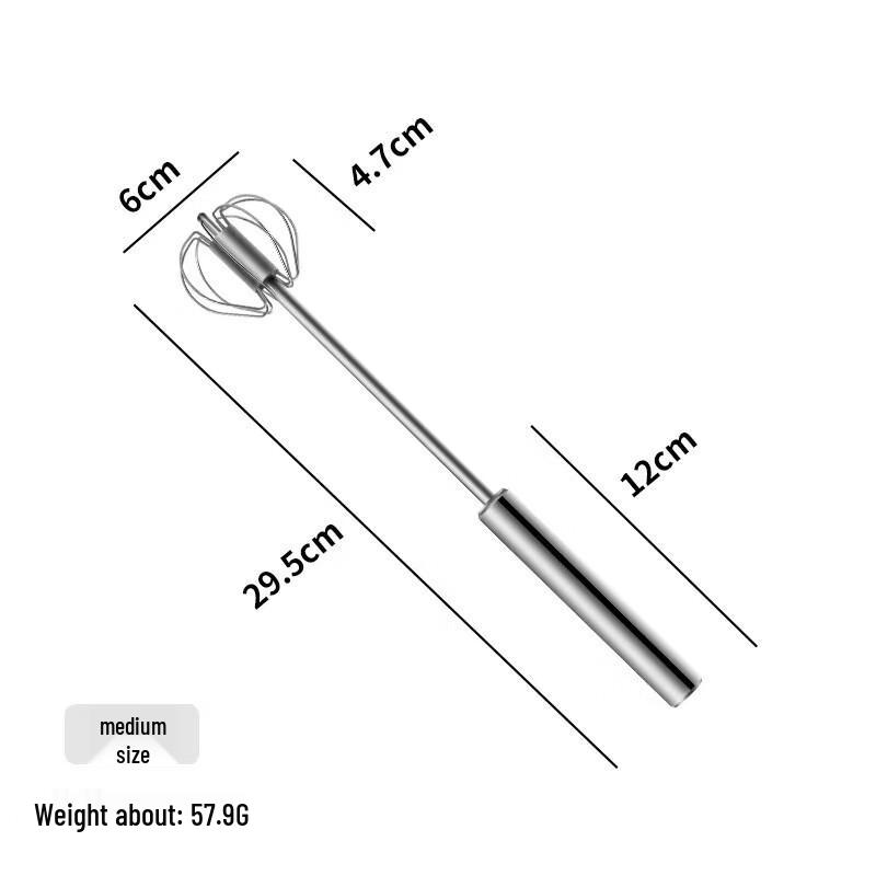 Minai Edelstahl Halbautomatischer Hand Schneebesen