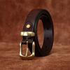 Women's Retro Rub Colored Distressed Pleated Washed Leather Belt Women's Genuine Leather Vegetable Tanning Leather Fashion Jeans Belt