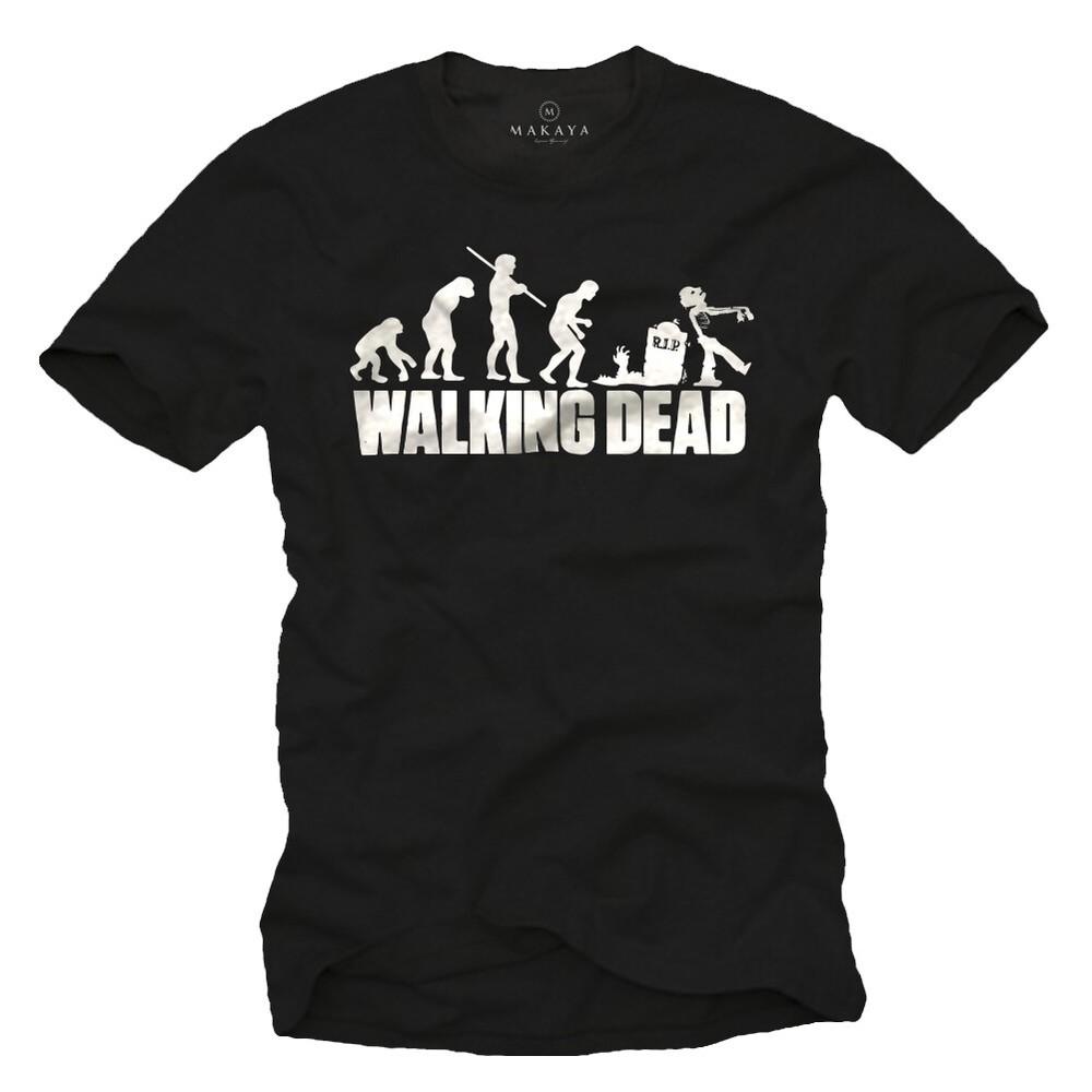Cool Walking Zombie Mens TShirt with Dead Evolution  Mens Nerd Shirt Unisex T-Shirt XXXL