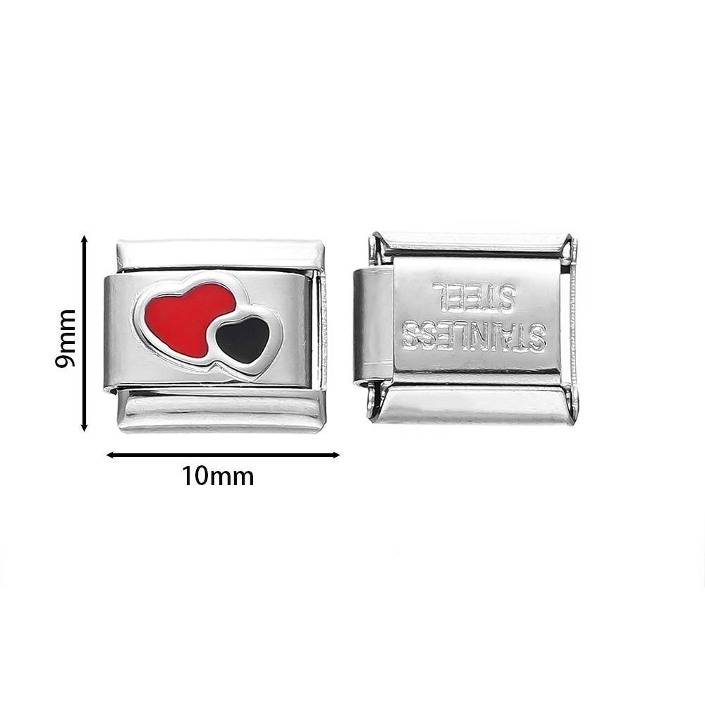 1pcs Fashion 3 Styles Heart Love Charms Italian Links Fit 9mm Bracelet Stainless Steel DIY Making Women Jewelry
