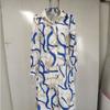 Women's Printed Shirt Dress Long Sleeve Single Breasted Split Hem Maxi Dress For Daily Wear Travel Casual Loose Fit With Button Front