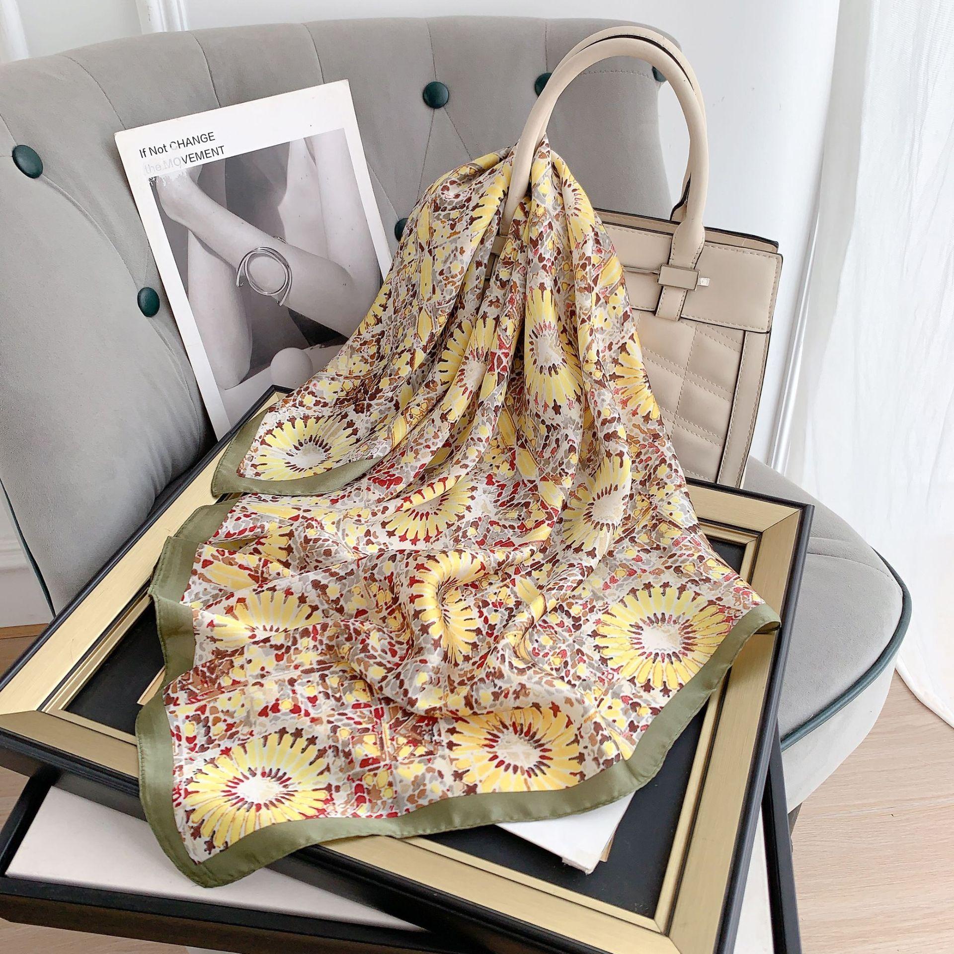 

Модный платок, шейные шарфы, женские 70x70 см, маленькие шали и накидки, шарфы-хиджабы 70x70cm светло-зеленый