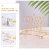 Golden Iron Plate Holder Kitchen Accessory Countertop Ganizer Home Storage Triangle Racks Premium Material Workmanship
