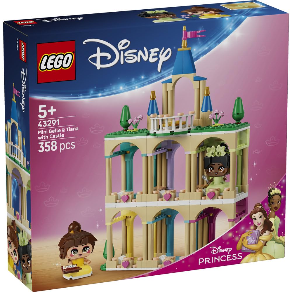 LEGO Disney Princess Belle and Tiana's Castle (Mini) Toy, Birthday Present, Building Blocks, Educational Toy for Girls and Boys, Ages 5, 6, 7, 8, Disn