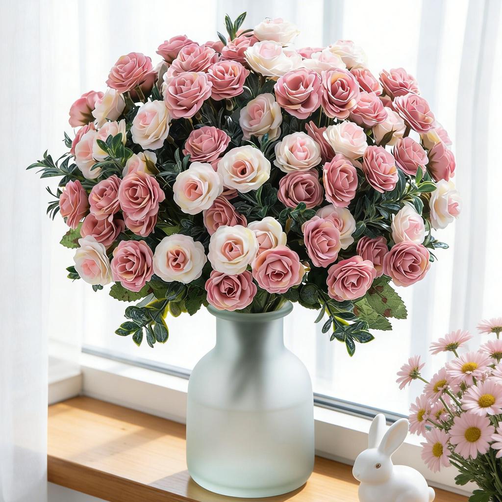 Silk Artificial Flowers Rose Valentine's Day Wedding Bridal Bouquet Home Room Vase Outdoor Yard Garden Arch Diy Gift Box Decora