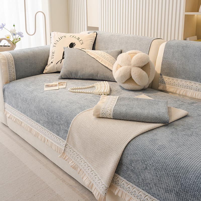 New Sofa Cushion Four-Season Universal Non-Slip Seat Cushion French Cream Wind Advanced Sofa Cover Cloth Towel