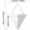 2-Pack Hanging Wall Planter White Ceramic Geometric Décor Vase for Succulent Cactus Fake Plants Flower Holder Wall Decor 5.9 Inch