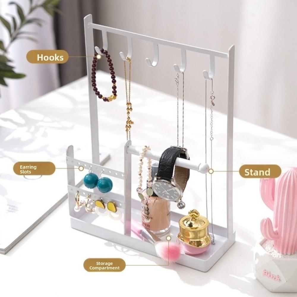 Multifunctional Jewelry Display Rack Metal Necklace Storage Rack Earrings Display Stand  Ring