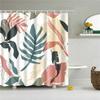 Tropical Green Plant Palm Leaves Bathroom Accessories Set Shower Curtain Bathroom Curtains Waterproof Polyester with Hooks