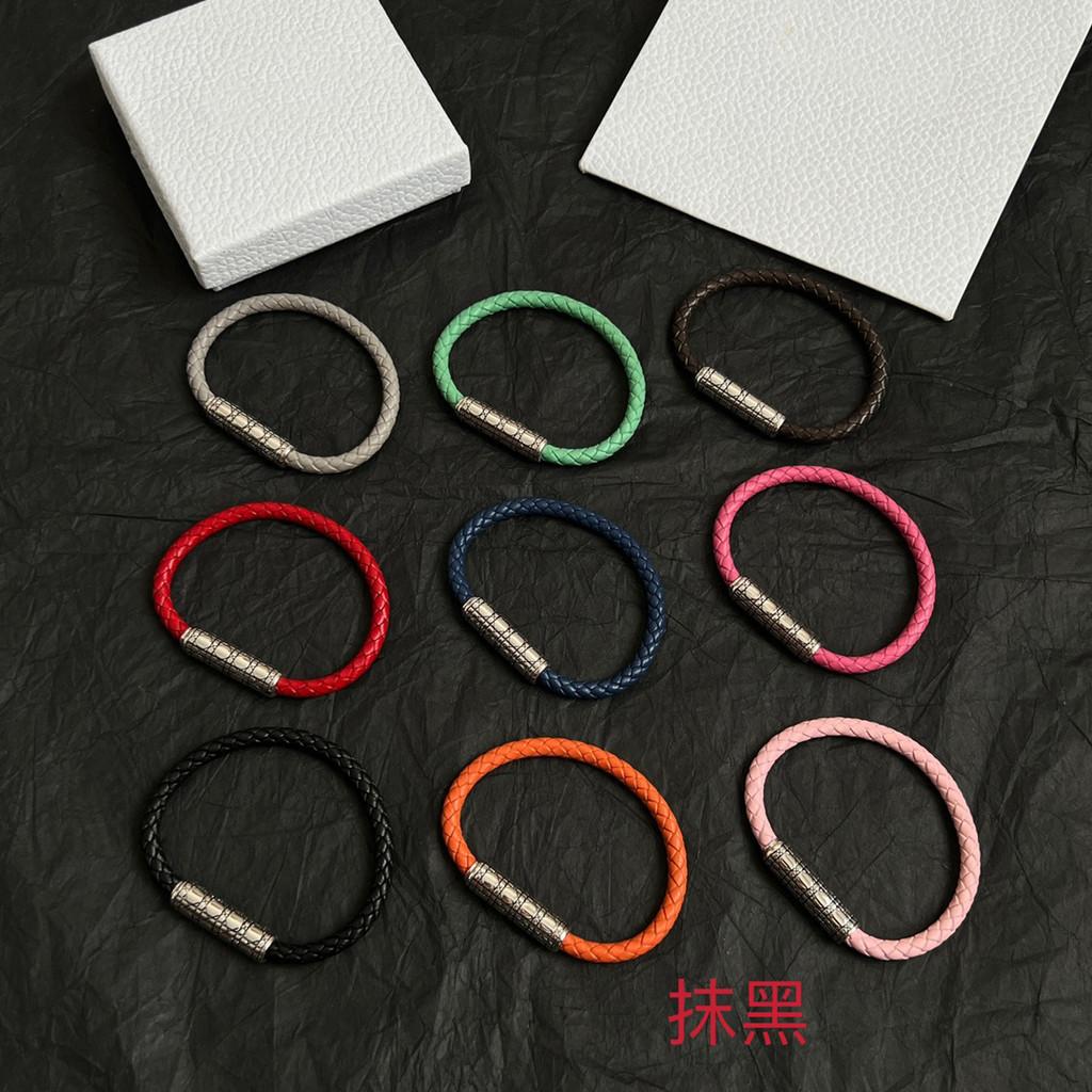 Multi colored woven leather rope bracelet for birthdays, free shipping for daily wear, simple and elegant