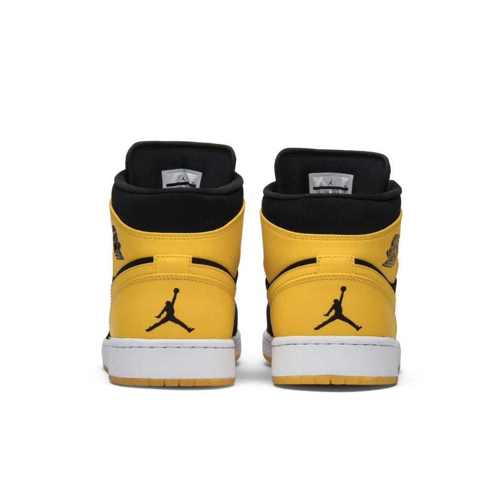 Air Jordan 1 Retro Mid 'New Love' 2017 (Unisex) Scarpe da Basket Vintage Nere / Varsity Maize-Bianche 554724 035