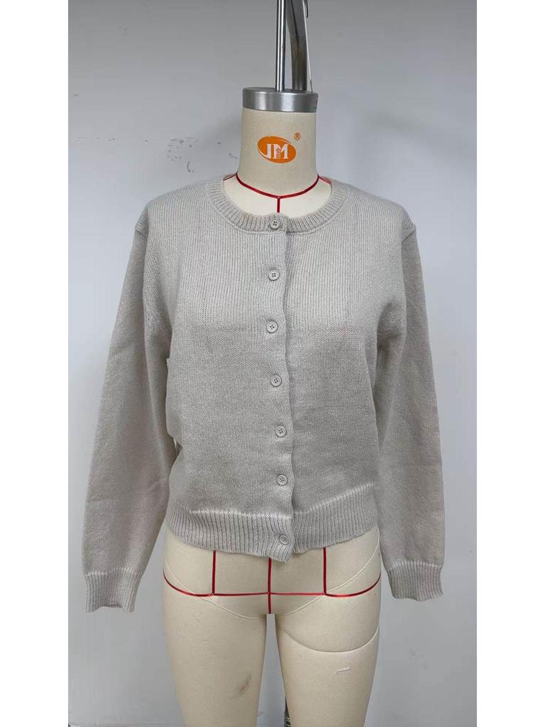 Women's Long Sleeve Knit Cardigan - Soft, Short, Loose, Slimming Autumn/Winter 2025