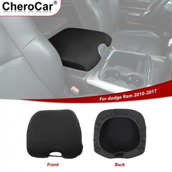 Black Center Console Cover Armrest Pad For 2010-2017 Dodge RAM 1500 2500 3500